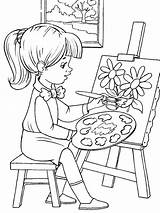 Painter coloring pages sketch template