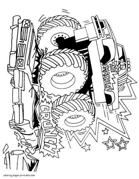 Monster Truck Coloring Pages Grave Digger - Monster truck coloring ...