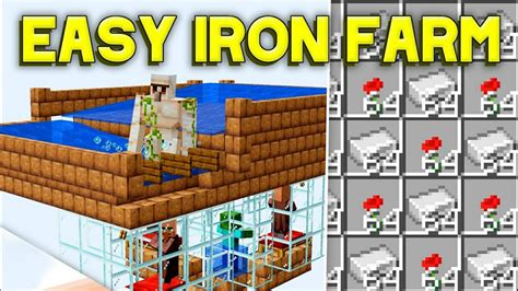 minecraft easy iron farm 1.20 bedrock tutorial ! - YouTube