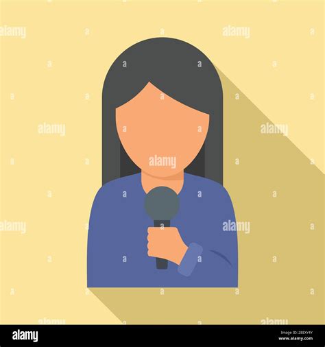 Tv reporter icon, flat style Stock Vector Image & Art - Alamy