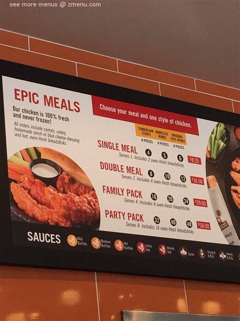 Online Menu of Epic Wings Restaurant, National City, California, 91950 - Zmenu