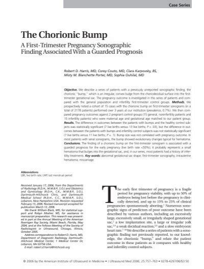 The Chorionic Bump - Journal of Ultrasound in Medicine