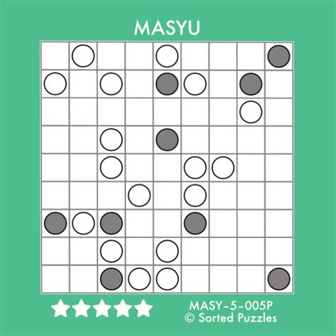 Masyu [MASY-5-005P] - Sorted Puzzles