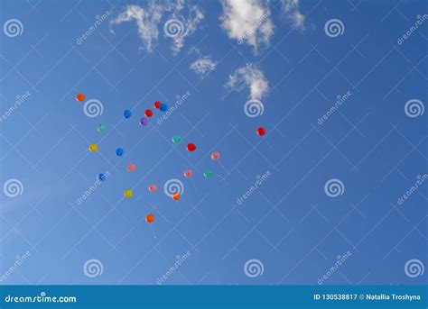 Colorful Balloons in the Sky Background Stock Image - Image of holiday, color: 130538817