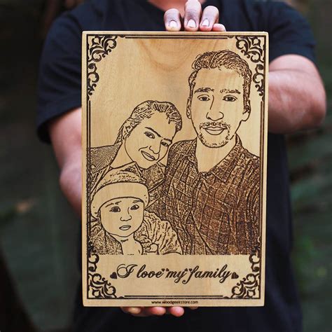 Wood Picture Frame | Family Wood Poster| Personalized Gifts for Family - woodgeekstore
