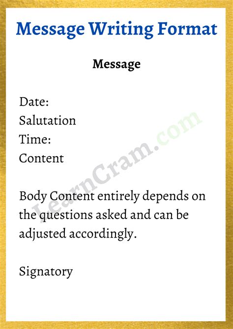 Message Writing Format, Topics, Examples | Tips on How to Write a Message? – Learn Cram