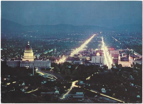 Salt Lake City Utah At Night / 1958 | eBay