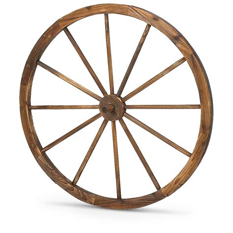 36" Wooden Wagon Wheel - 214688, Decorative Accessories at Sportsman's Guide