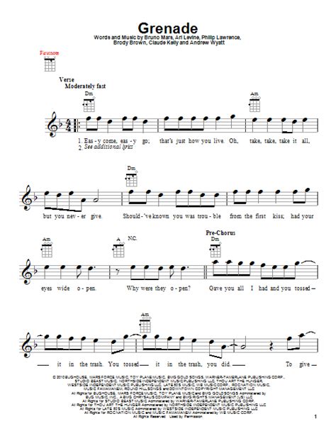 Grenade | Sheet Music Direct