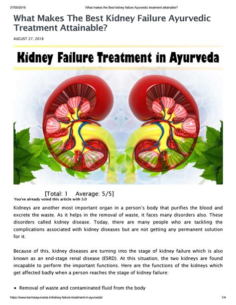 What makes the best kidney failure ayurvedic treatment attainable by ...