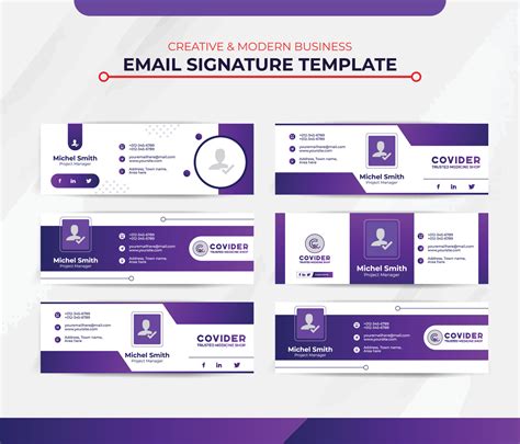 Modern Creative Email Signature Design for Business and Personal Profile. 11787496 Vector Art at ...