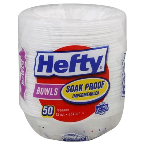 Hefty Bowls Styrofoam Soak Proof 12 oz