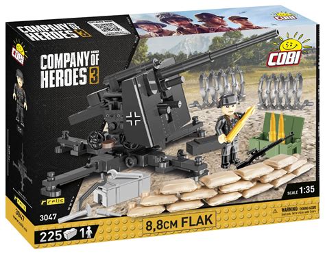 COBI COMPANY OF HEROES 3 8.8cm Flak Artillery Gun : Set #3047 — buildCOBI.com Cobi Building Sets