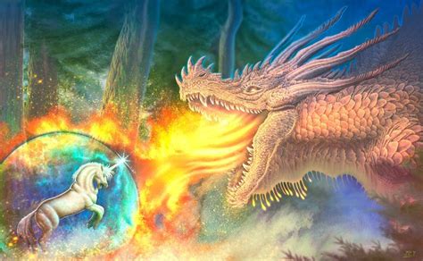 DRAGON VS UNICORN by GIANTLY on DeviantArt | Fantasy dragon, Unicorn ...