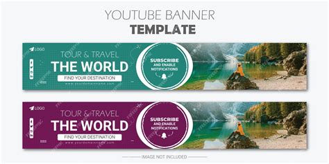 Premium Vector | Travel and tourism youtube banner template design