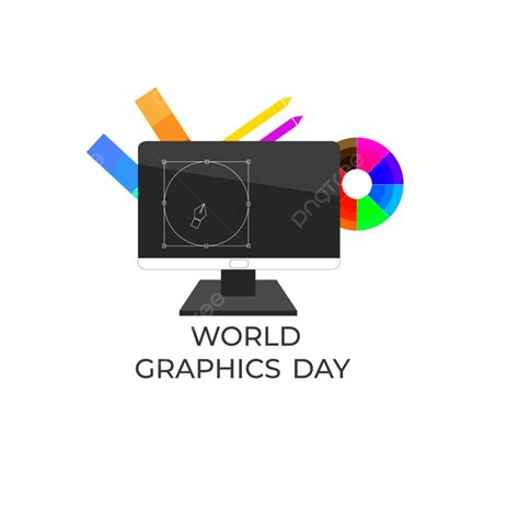 World Graphics Day Vector PNG Images, World Graphics Day With Color Palette And Monitor, Color ...