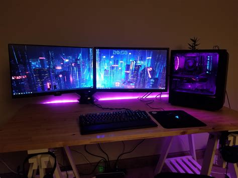 My pink and blue gaming setup : r/battlestations