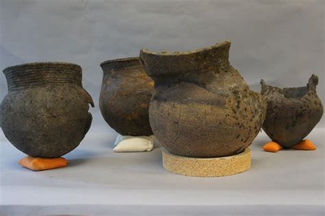 Four of the seven recently acquired Aboriginal pottery vessels found in ...