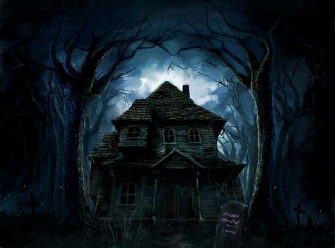 Haunted Dark House HD Wallpaper