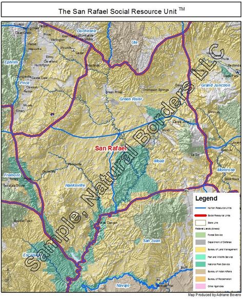 San Rafael map - Social Resource Units of the Western USA