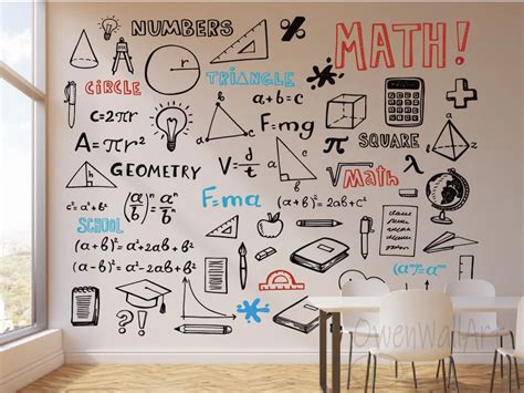 Graffiti Doodle Math Wall Sticker Science Wall Art for School - Etsy | Math wall, Classroom wall ...