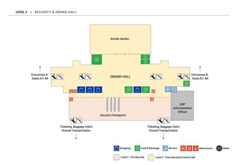 Terminal Map - Greenville-Spartanburg International Airport (GSP) | South Carolina