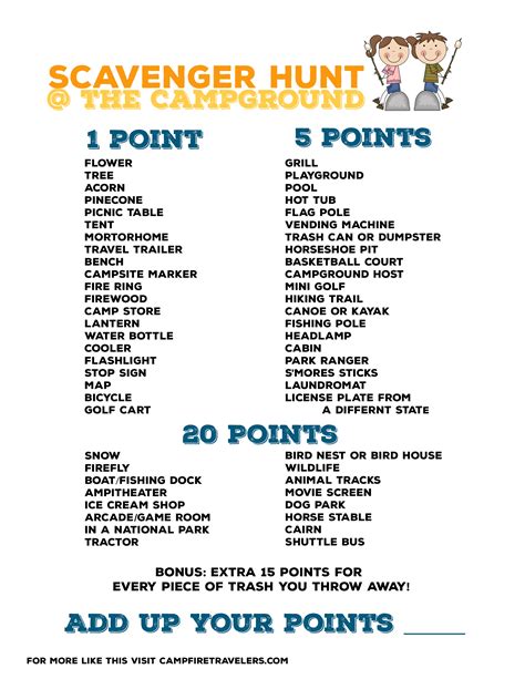 Explore the Great Outdoors with a Printable Camping Scavenger Hunt for Kids and Families ...