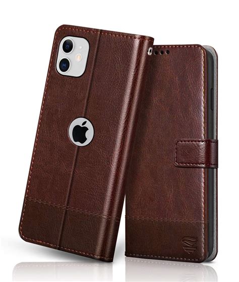 FLIPPED Vegan Leather iPhone 11 Flip Case Cover | Shock: Amazon.in ...