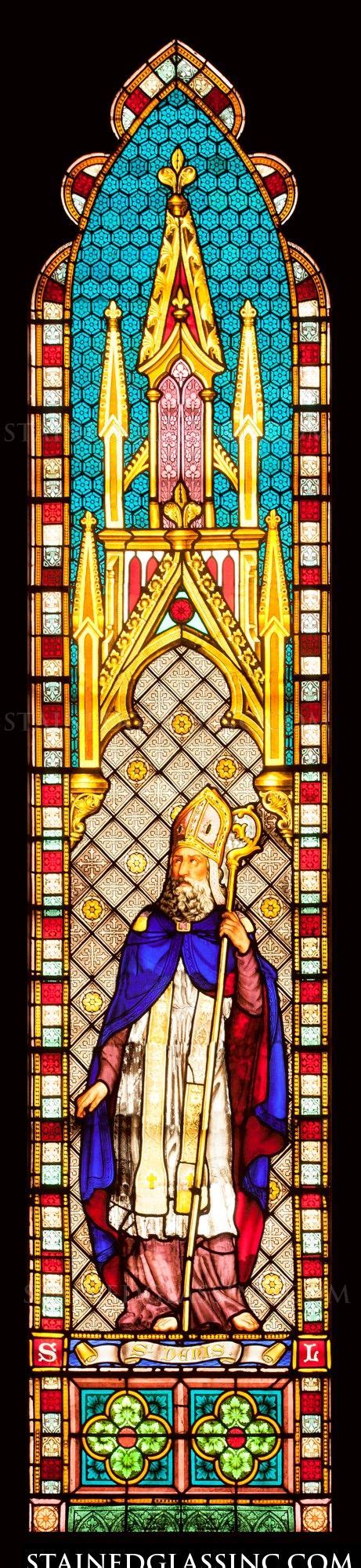 "Saint Denis Stained Glass Window" Religious Stained Glass Window