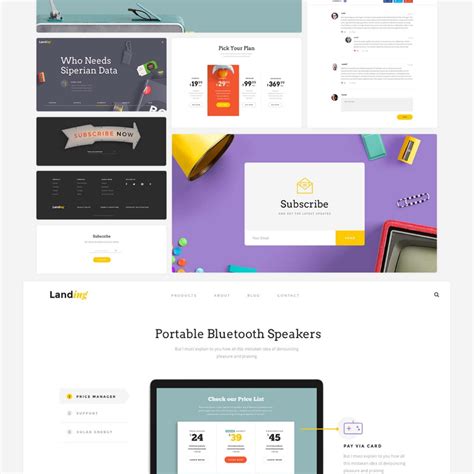 Free Landing Page UI Kit Templates (PSD, Sketch)