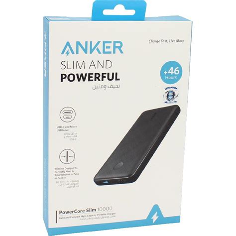 Anker PowerCore Slim Power Bank Charger PowerIQ 10000 mAh Single USB ...