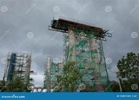 Construction Site of a Highway Bridge Stock Image - Image of construction, hong: 132817451