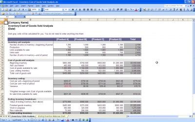 Determine CoGS Spreadsheet – Excel Templates