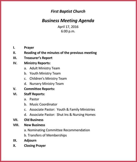 10 Free Business Meeting Agenda Templates