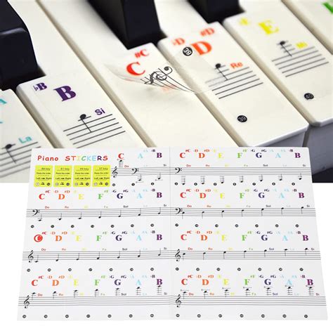 Piano Keyboard Stickers Removable Lasting Piano Key Stickers For 88 61 ...