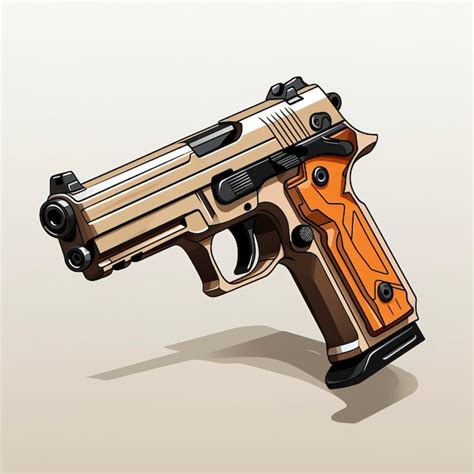 Premium Photo | Gun pistol vector illustration in kawaii anime style ...