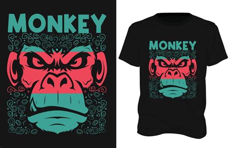 Monkey vector t-shirt and apparel design. with head of a Monkey for ...