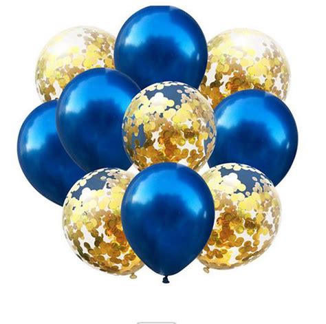 10 pack BLUE and GOLD balloons. 5 metallic deep blue and 5 | Etsy