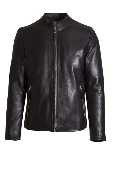 Men Real Leather Lamb Nappa Jacket Black - Helium Leather