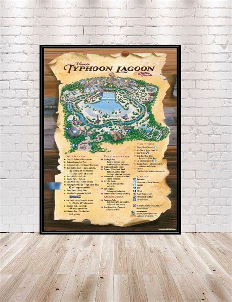 Typhoon Lagoon Map Walt Disney World Poster – CraftCentralCompany