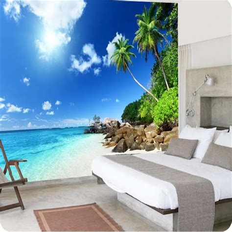 photo wallpaper High quality 3d painting HD sea bedroom mural ...