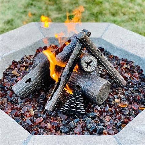 Steel Fire Pit Logs Gas Fire Pit Log Set Fire Pit Logs - Etsy