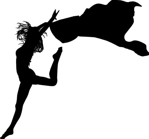 Woman Joy Silhouette Jump Happy » FREE SVG VECTOR Cut File