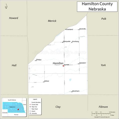 Map of Hamilton County, Nebraska - Where is Located, Cities, Population ...