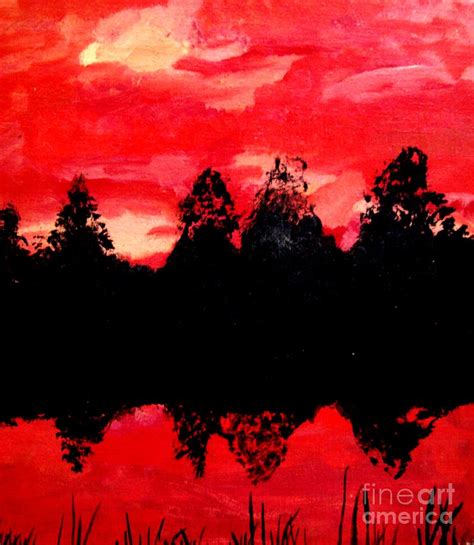 Red Sky Painting by Michael Grubb