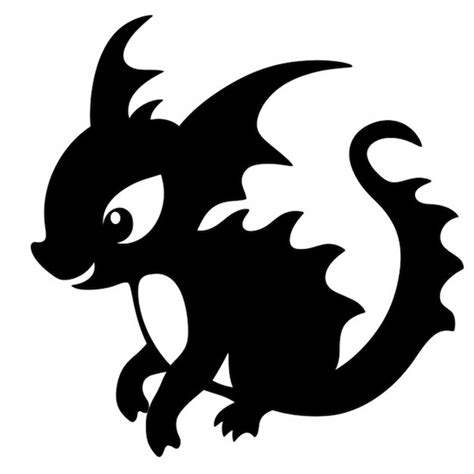 Dragon Silhouette Black White Images - Free Download on Freepik