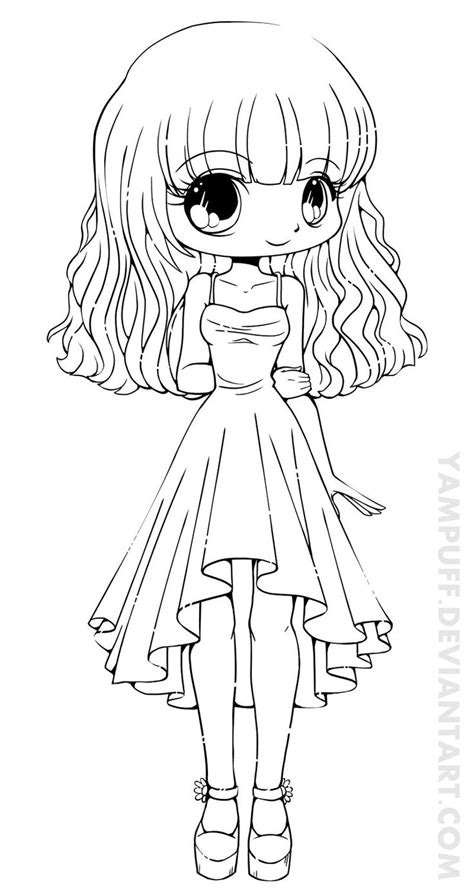 Teej Chibi Lineart Commission by YamPuff on deviantART | People coloring pages, Princess ...