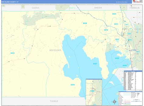 Box Elder County, UT Zip Code Wall Map Basic Style by MarketMAPS