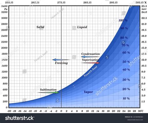 Saturated Water Vapor Pressure Curve Marked Stock Vector (Royalty Free ...