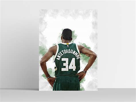 GIANNIS ANTETOKOUNMPO Sport Poster Basketball Player Poster Digital Art ...